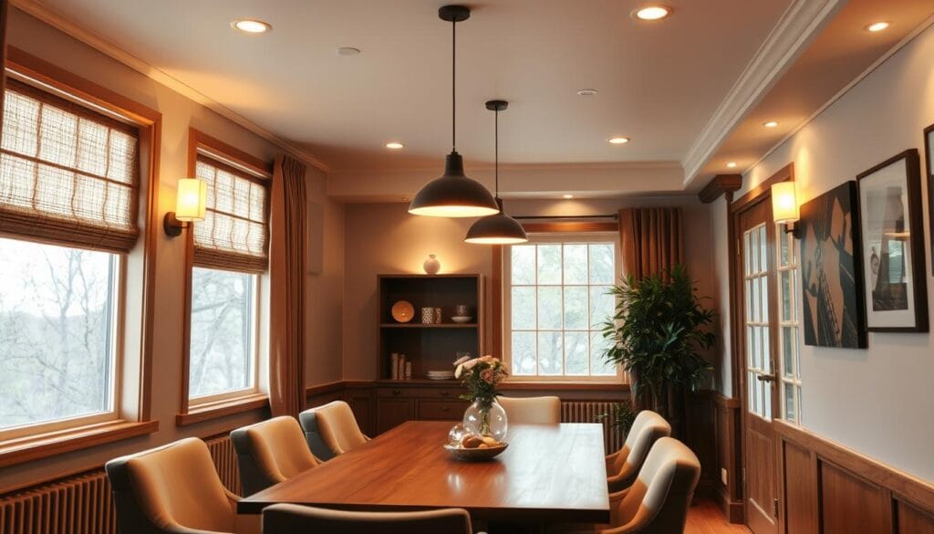 chiếu sáng phòng ăn